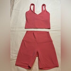 Lululemon Peach Tank Top & Bike Short Set, 2